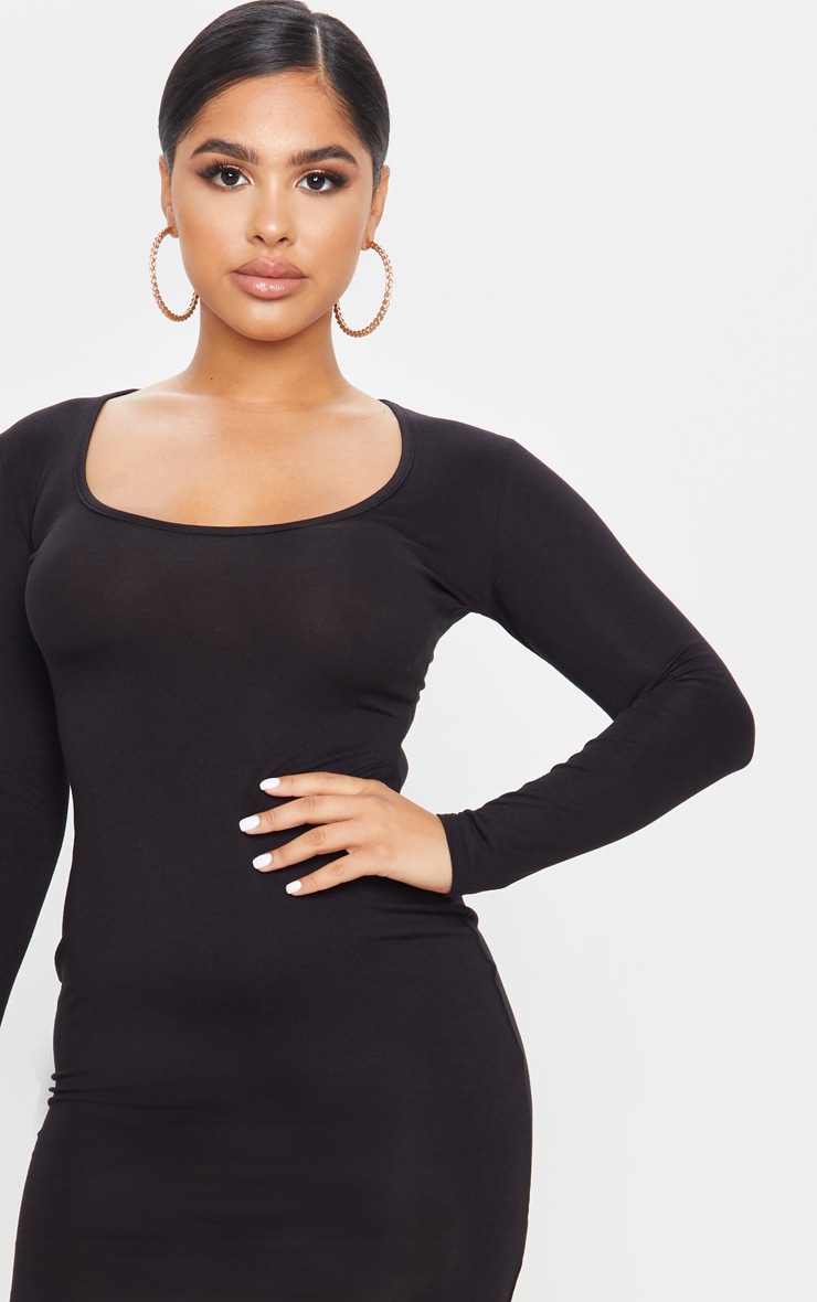 petite black long sleeve dress