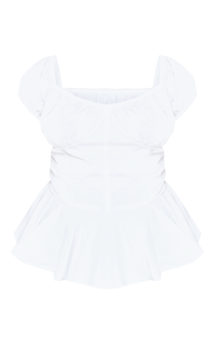 Top BEBE Blanc Dentelle Péplum - Taille L - Neuf Avec étiquette