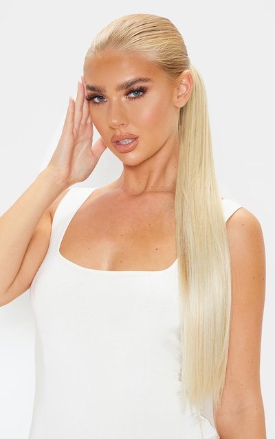 LullaBellz Grande Lengths 26" Straight Pony Extensions Light Blonde