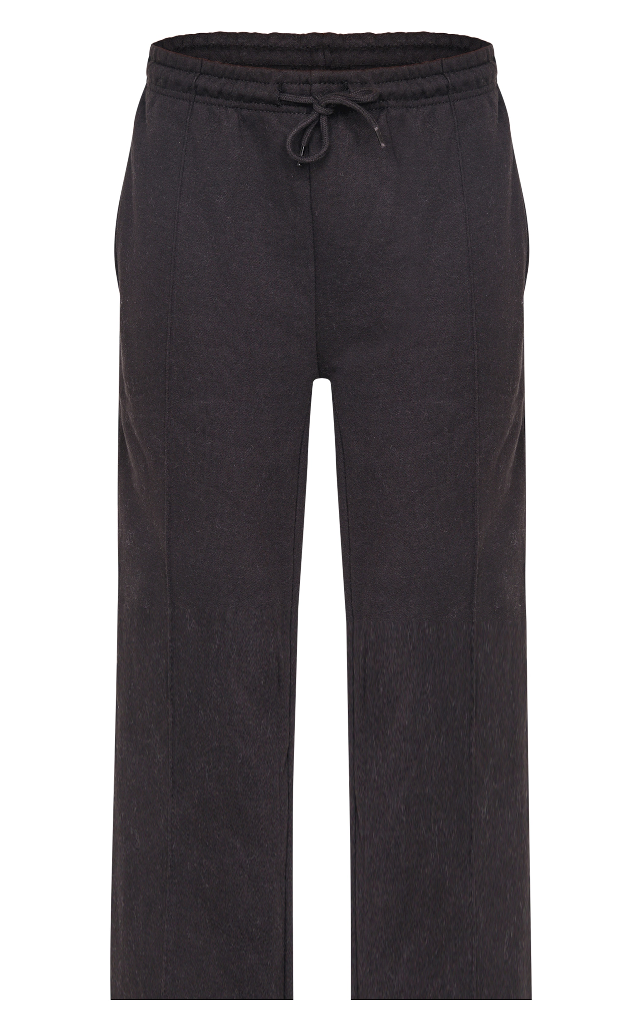 Black Straight Leg Seam Detailed Track Pants image 5