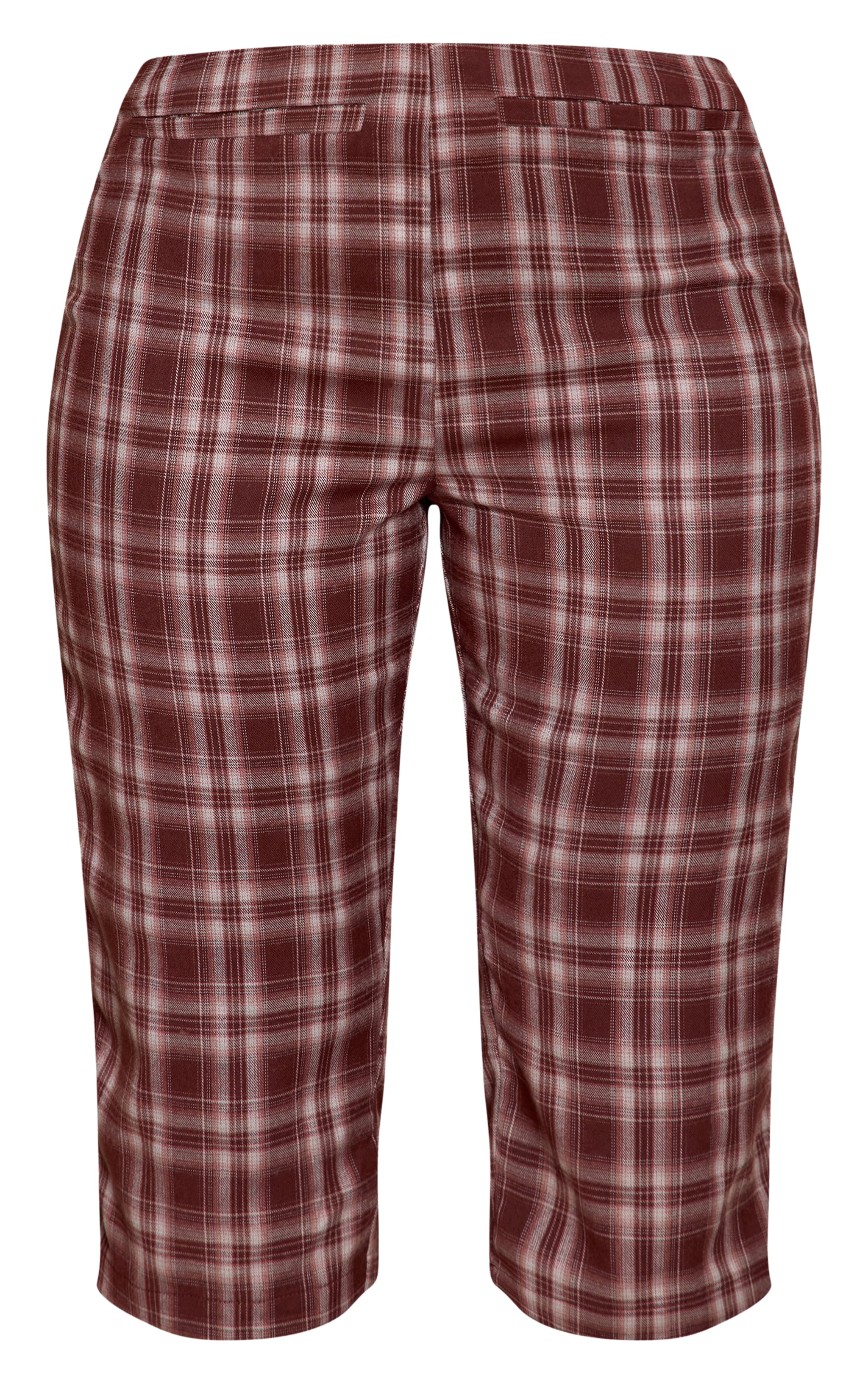 Petite Brown Check Woven Capris image 5