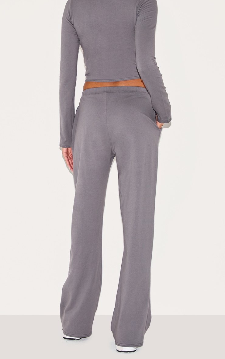 Pantalon large en coton gris anthracite image 3