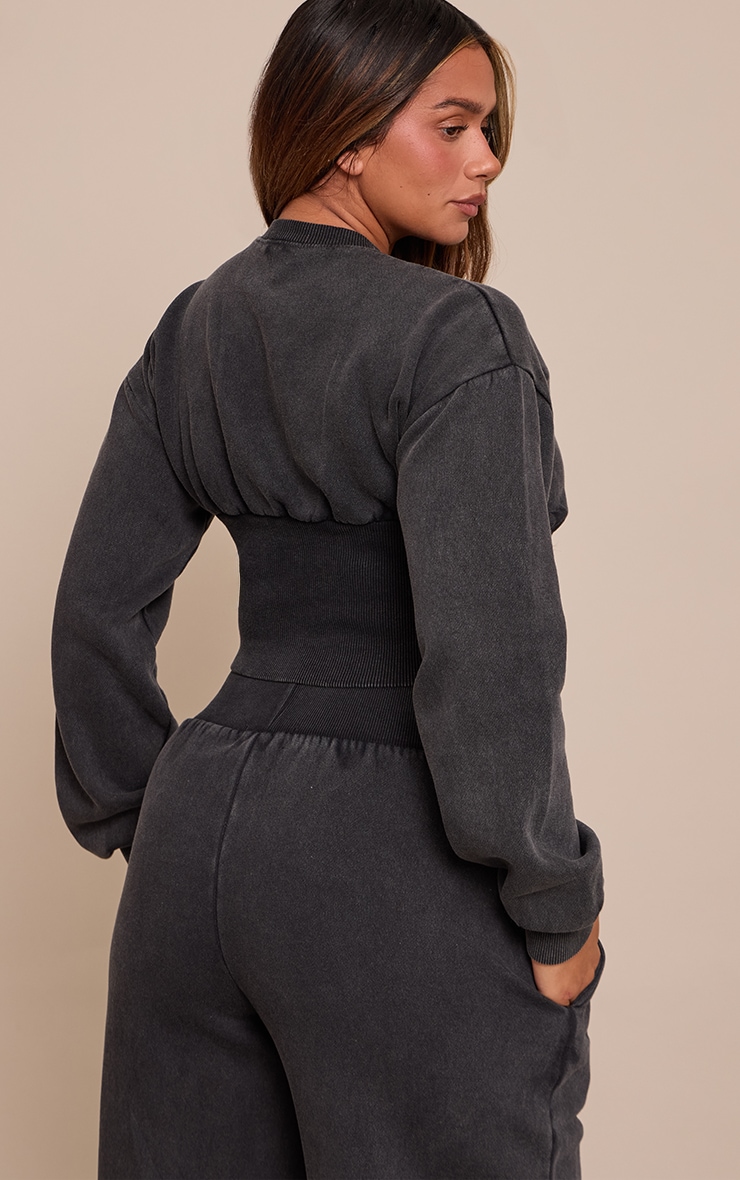 Shape Charcoal Cinched Waist Sweatshirt image 2