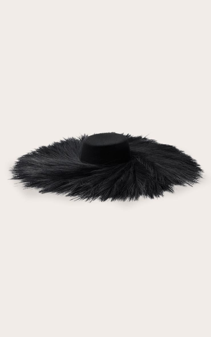 Fedora noir à finitions plumes image 2