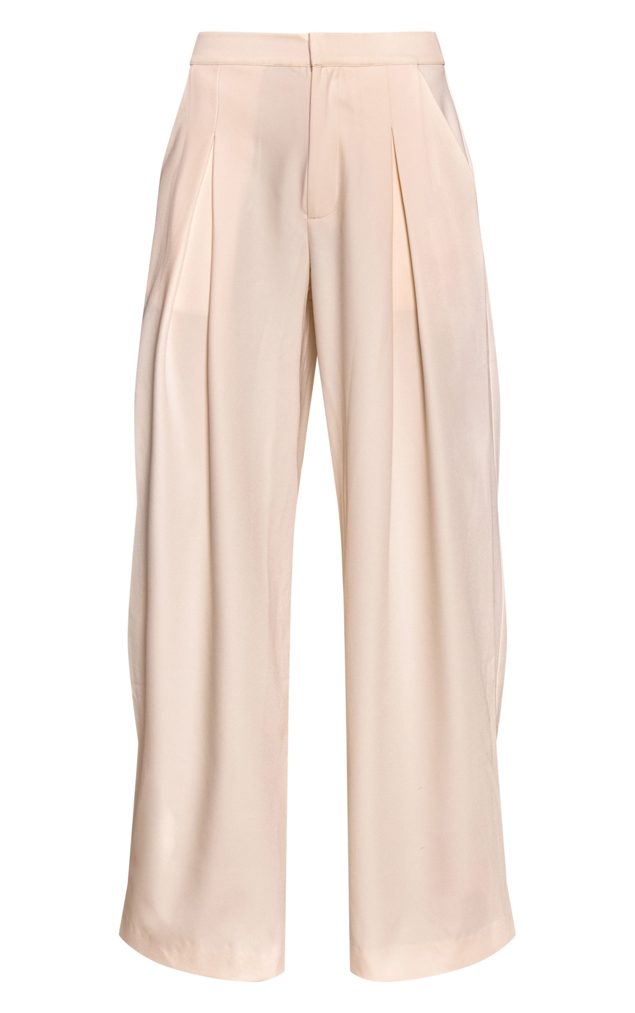 Almond Tailored Pleated Wide Leg Pants image 5