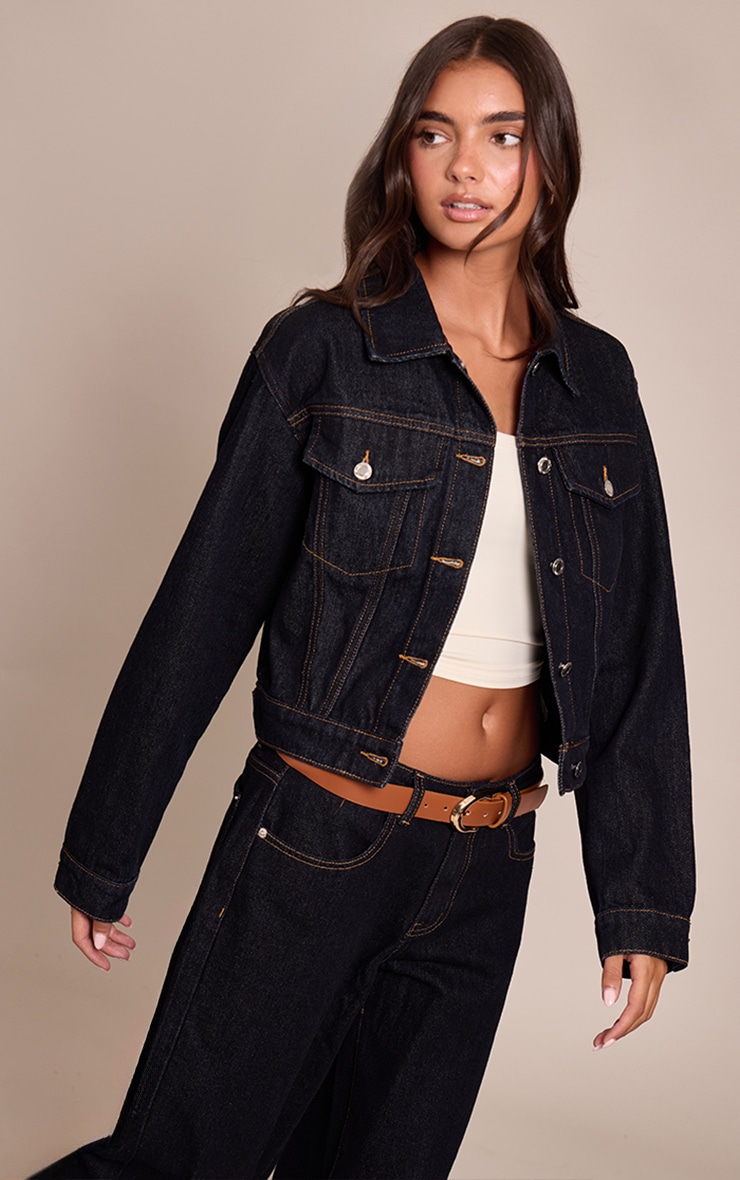 Raw Indigo Wash Slim Fit Denim Jacket image 4