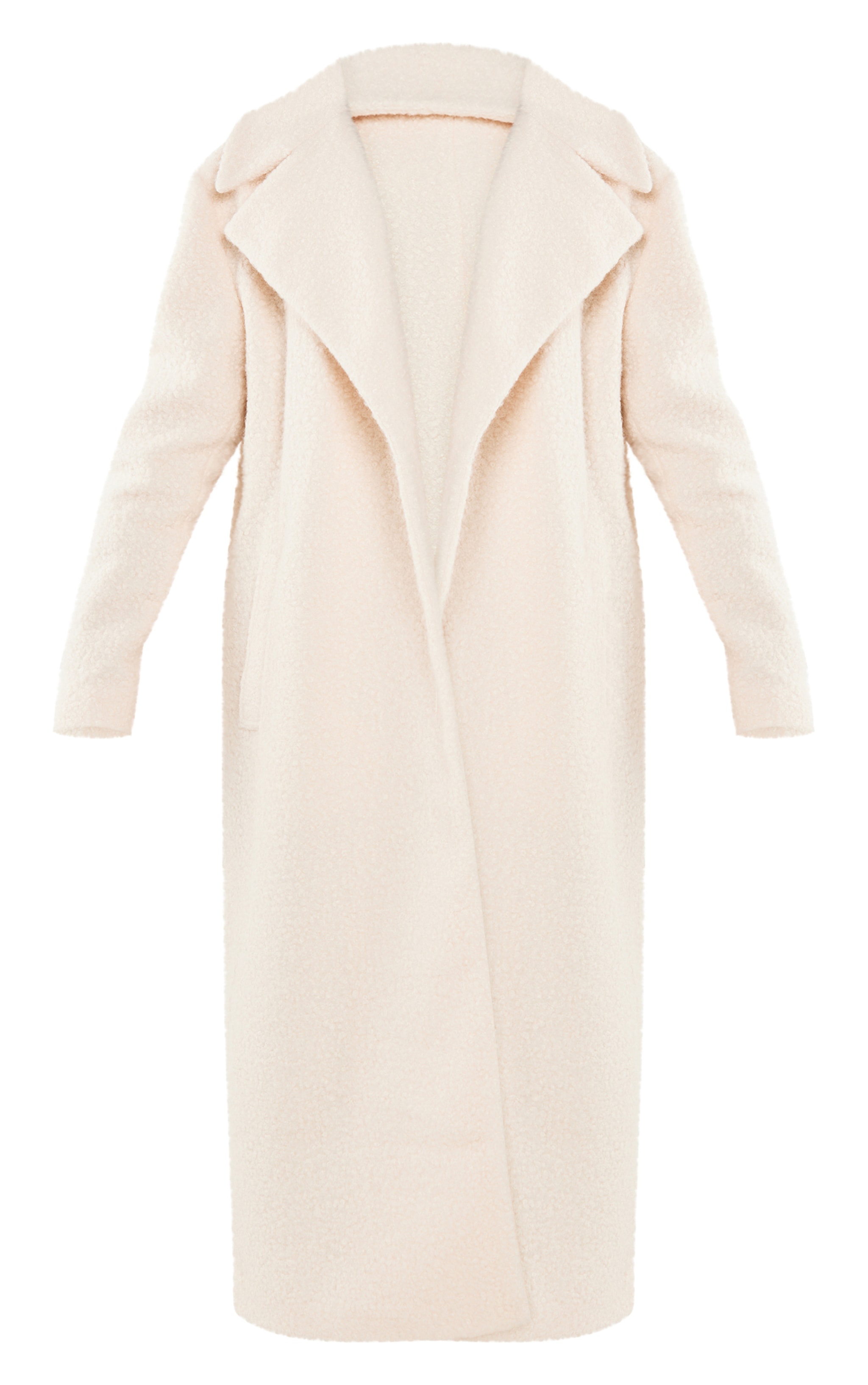 Petite Cream Borg Maxi Coat image 5