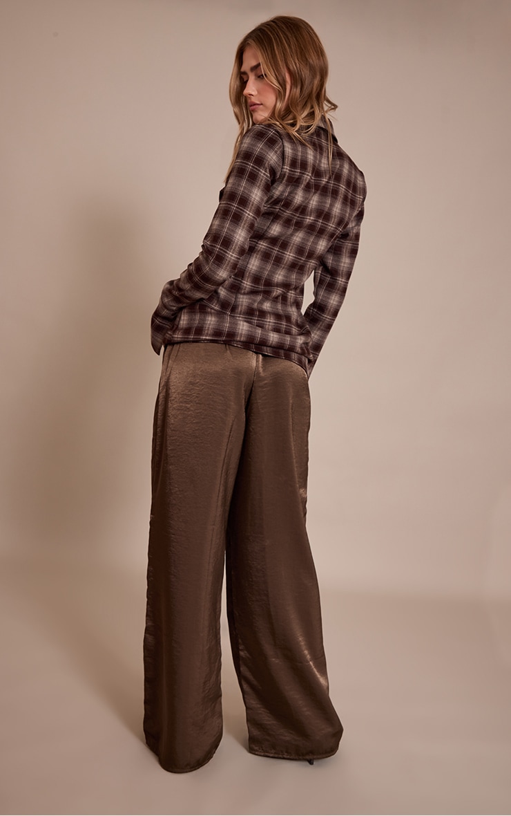 Dark Olive Crinkle Satin Slouchy Drawstring Pants image 3