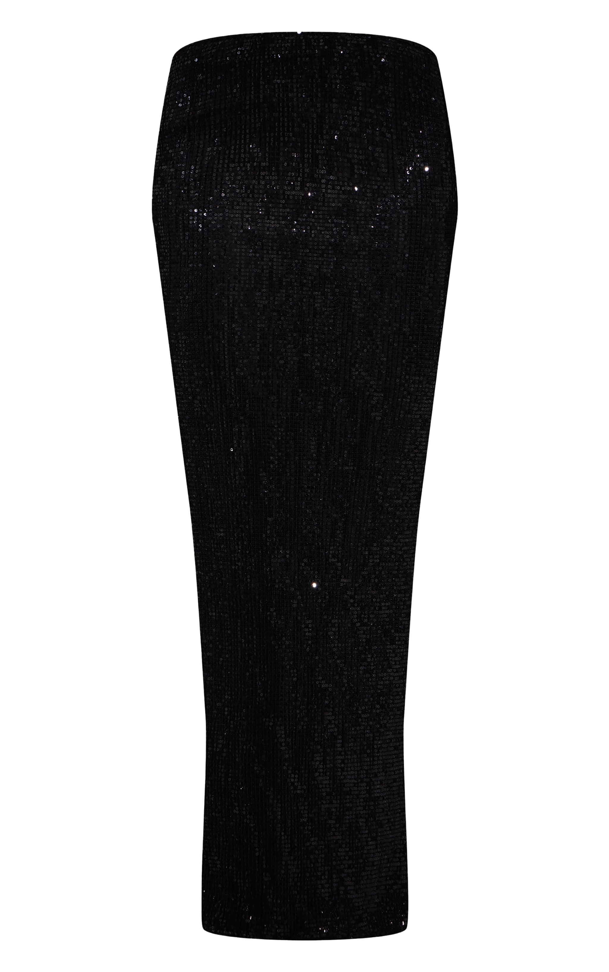 Black Sequin Mid Rise Maxi Skirt image 5
