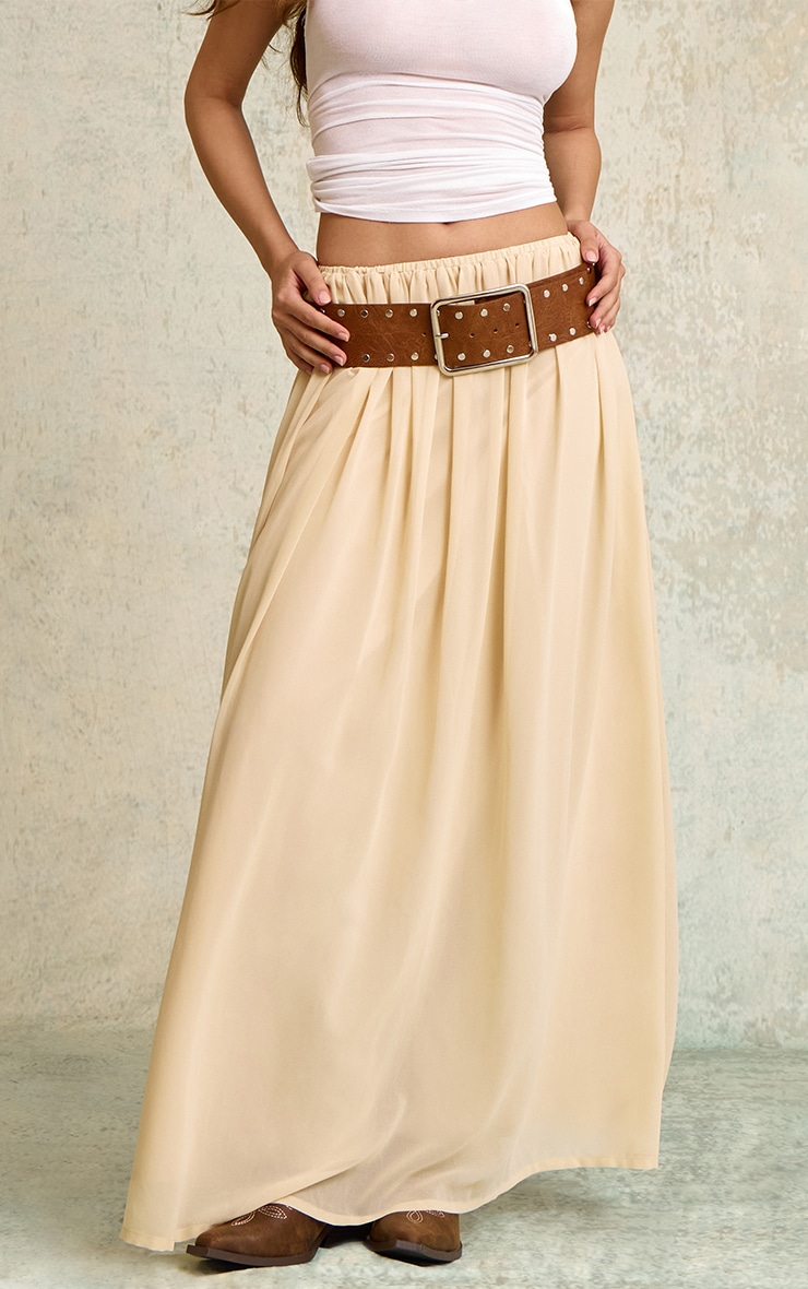 Almond Chiffon Floaty Maxi Skirt image 2
