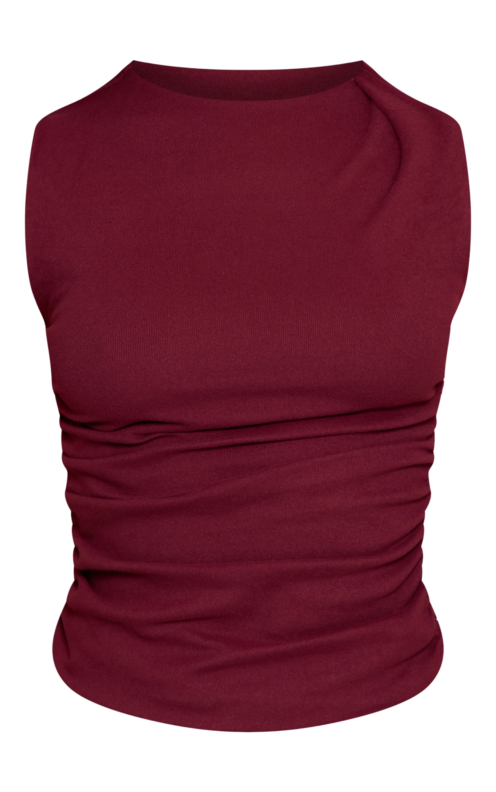 Petite Burgundy Twist Detail Long Top image 5