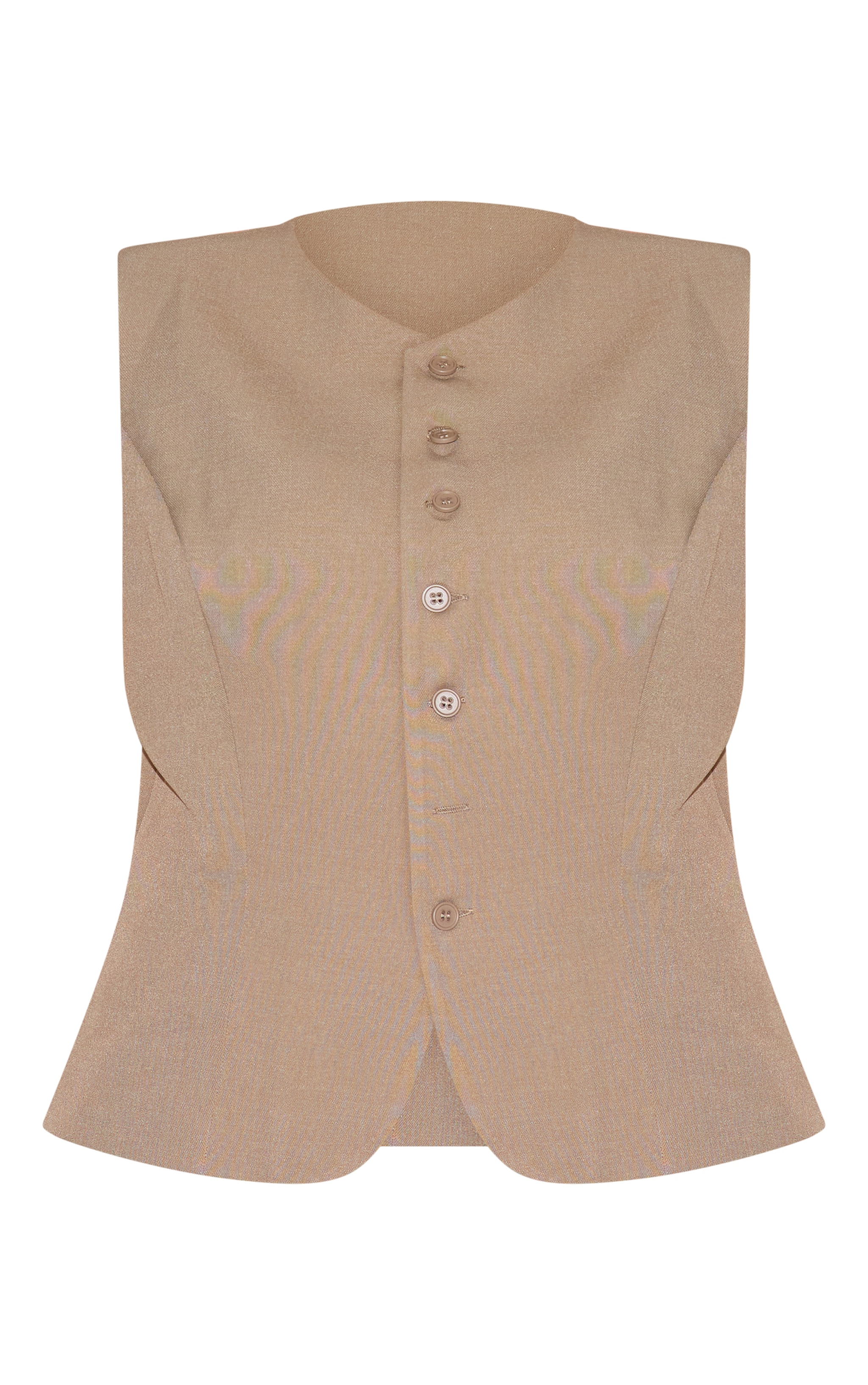 Plus Taupe Tailored Woven Vest image 5