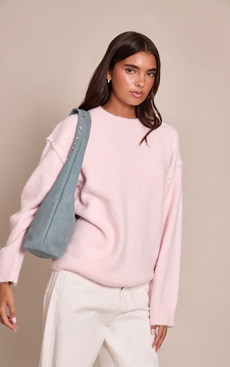 Pink Blanket Stitch Knit Jumper image 4