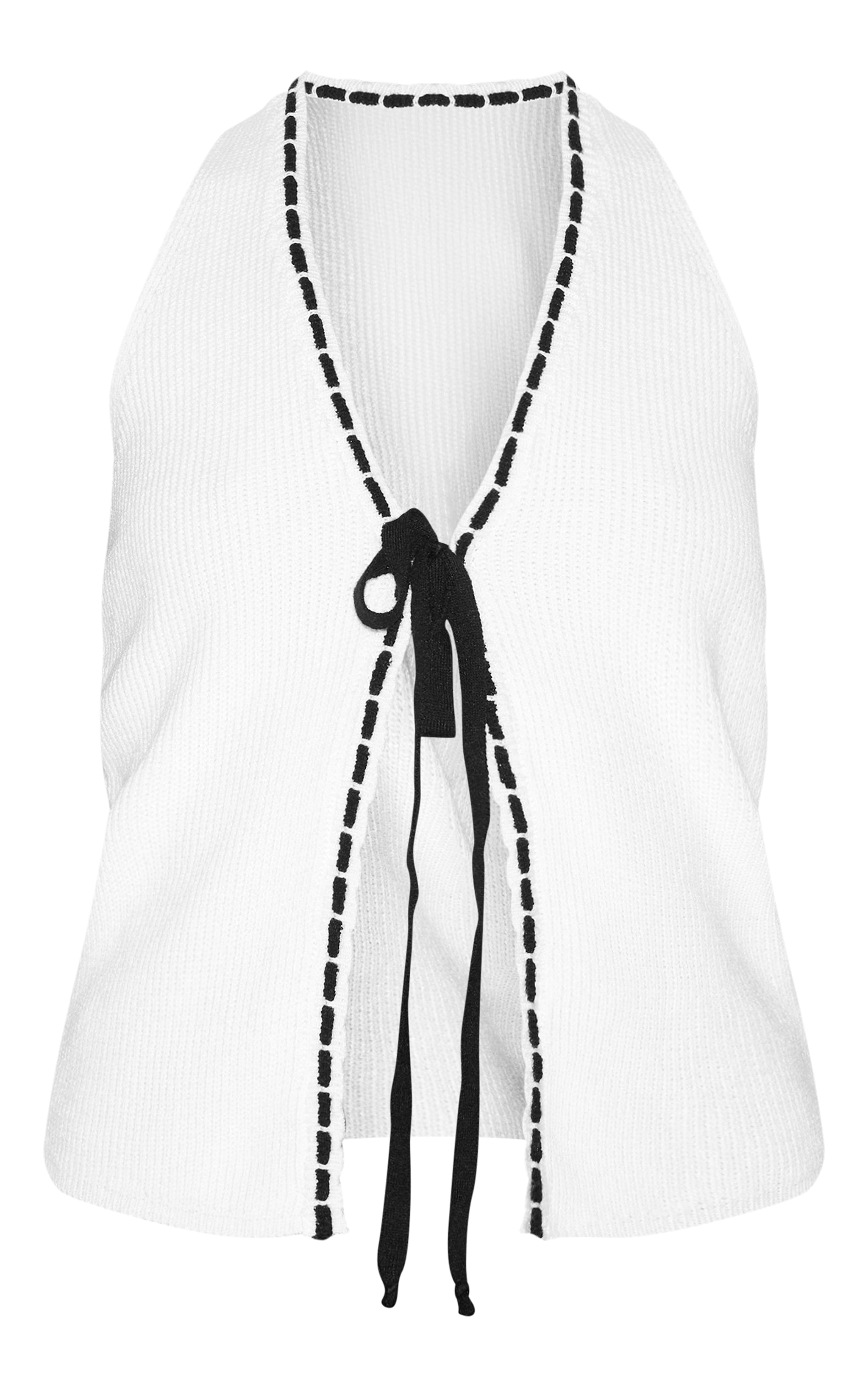 Petite Cream Knit Tie Front Cardigan image 5