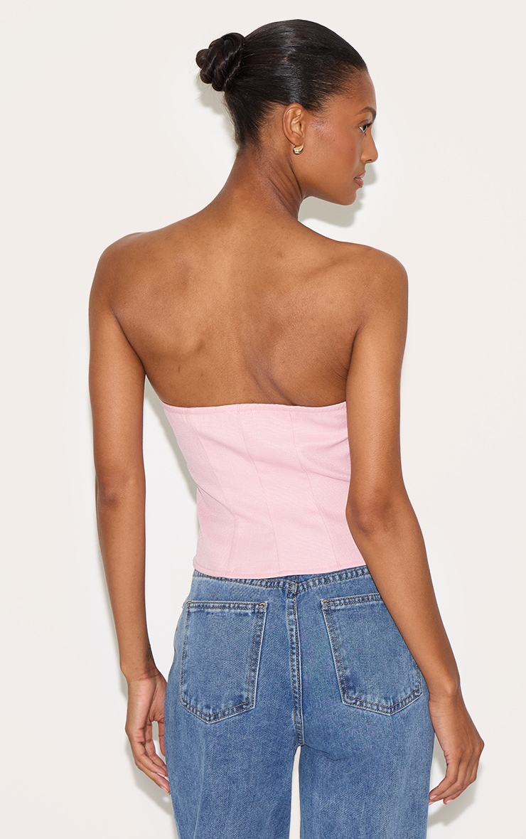 Pink Woven Button Up Bandeau image 2