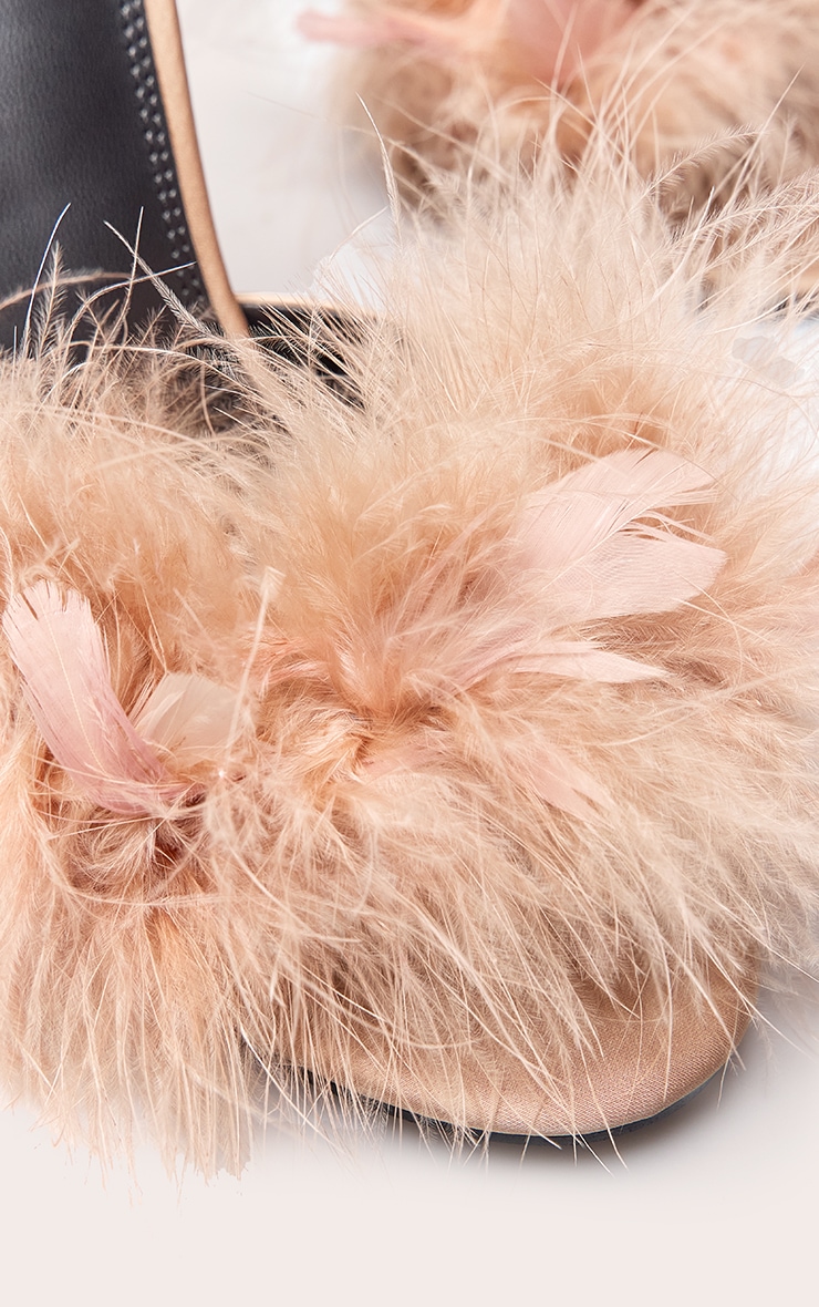 Blush Feather Heeled Mule image 4