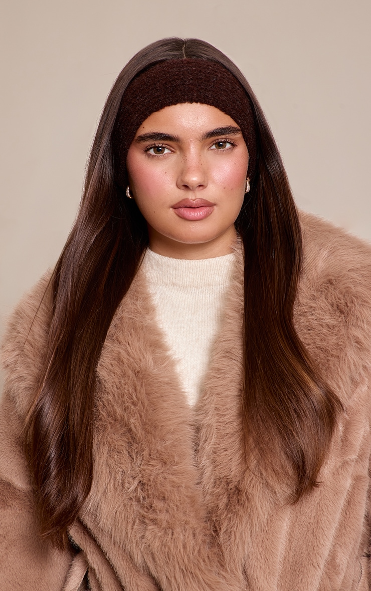 Chocolate Brushed Knit Headband