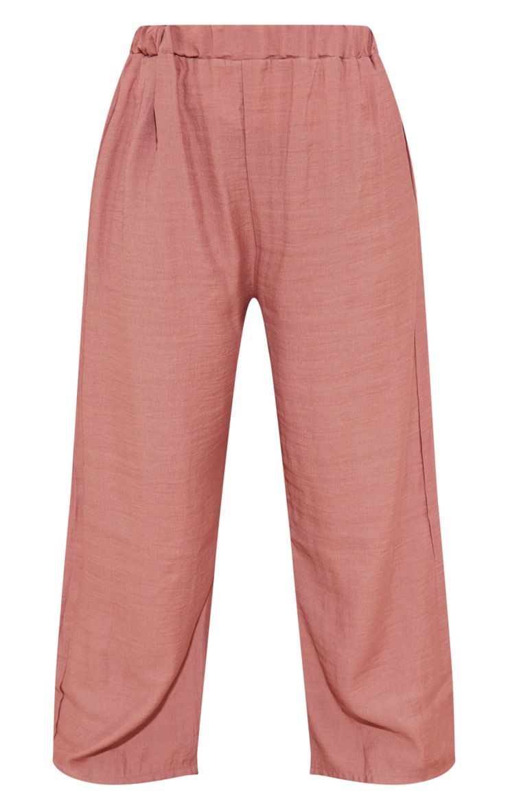 Plus Dusty Pink Lightweight Wide Leg Pants image 5