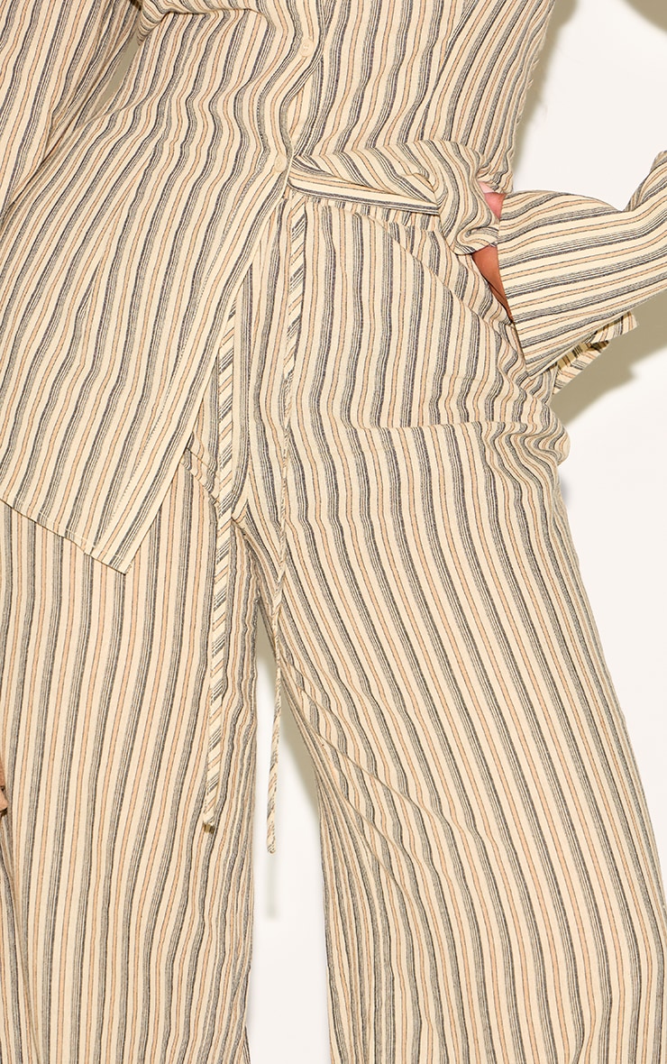 Shape Olive Striped Elasticated Waist Wide Leg Pants image 4