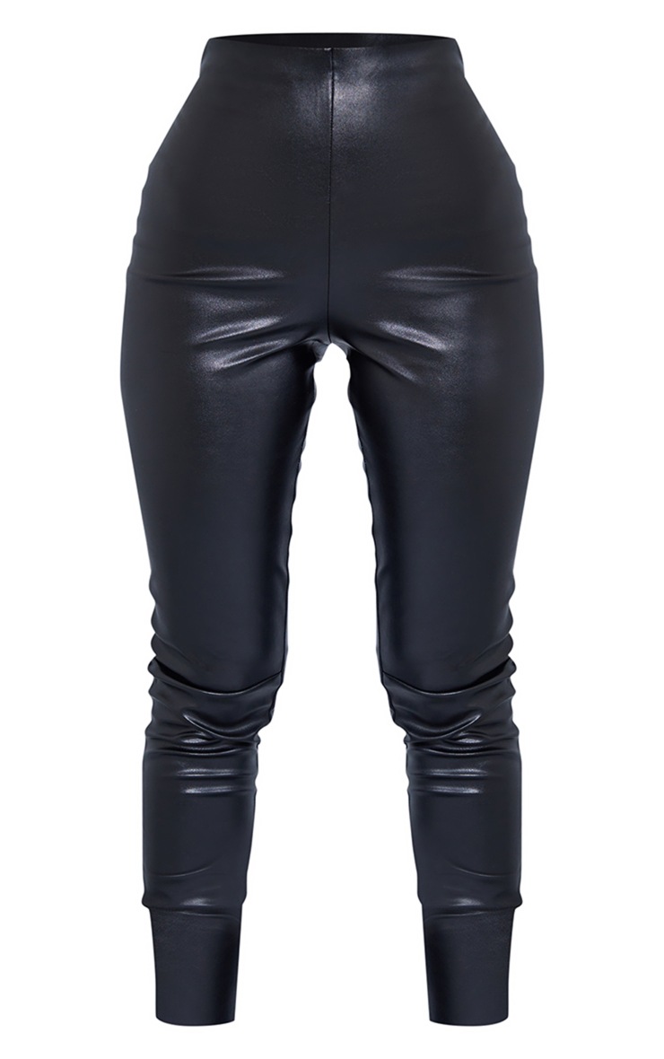 Petite Black Faux Leather Side Zip Legging PrettyLittleThing