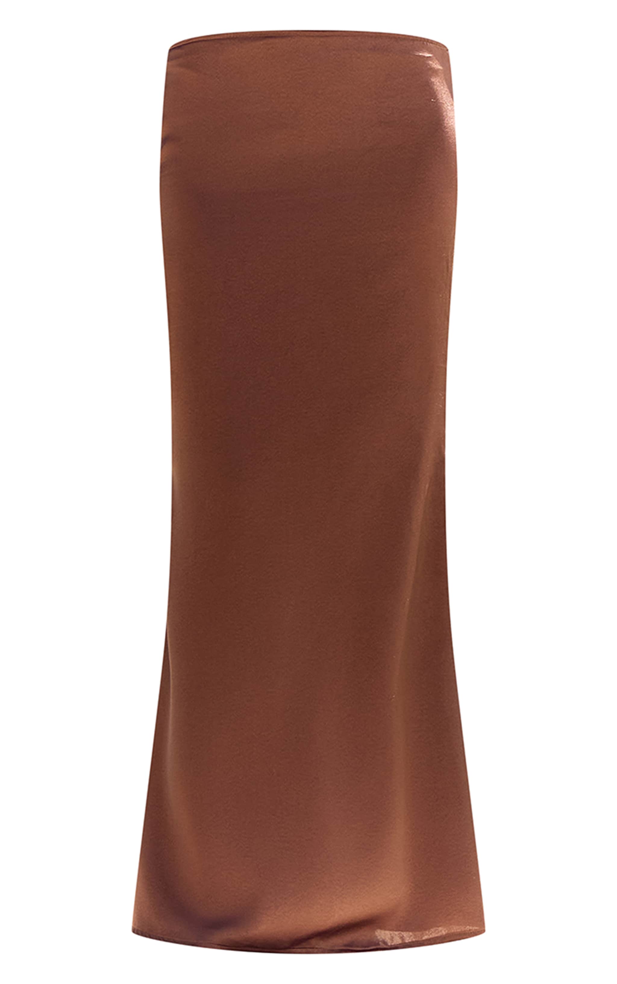 Dark Chocolate Satin Maxi Skirt image 5