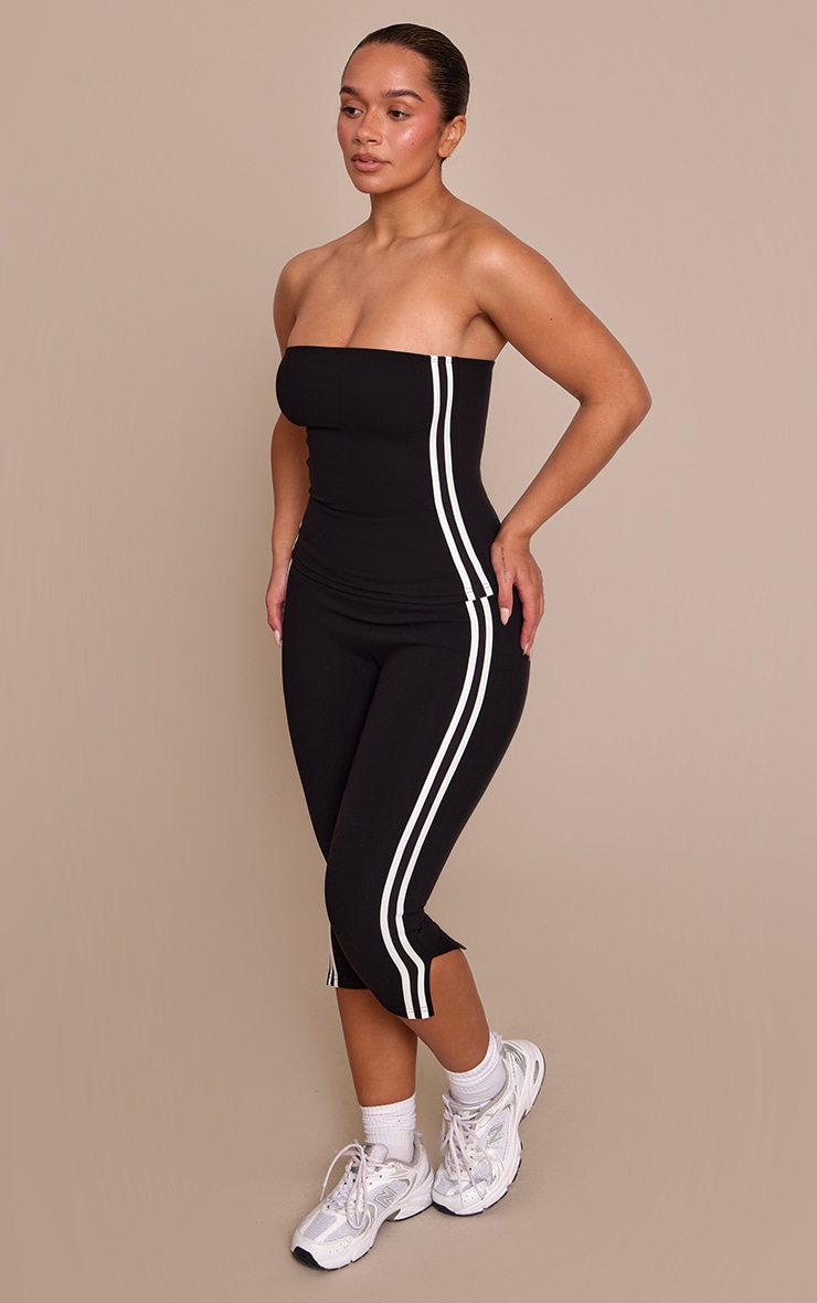 Shape Black Sculpt Contrast Stripe Detail Capris image 2