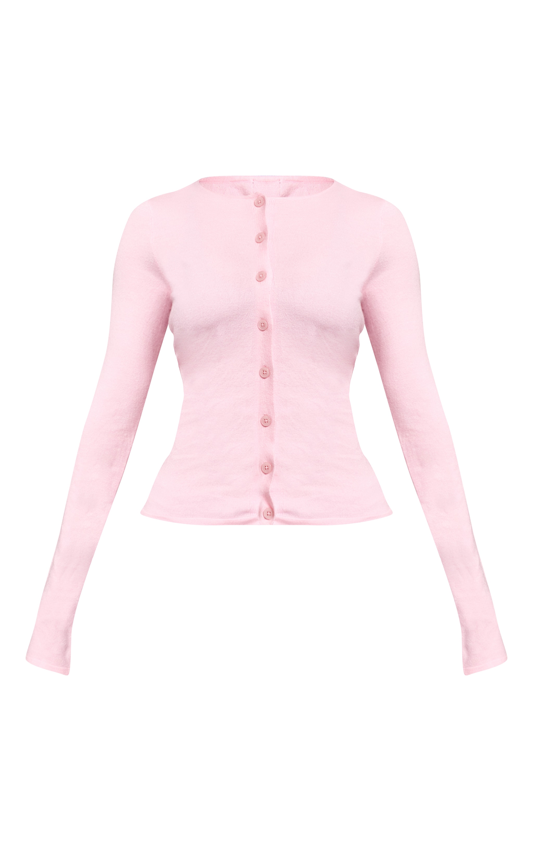 Petite Baby Pink  Button Through Fine Knit Cardigan image 5