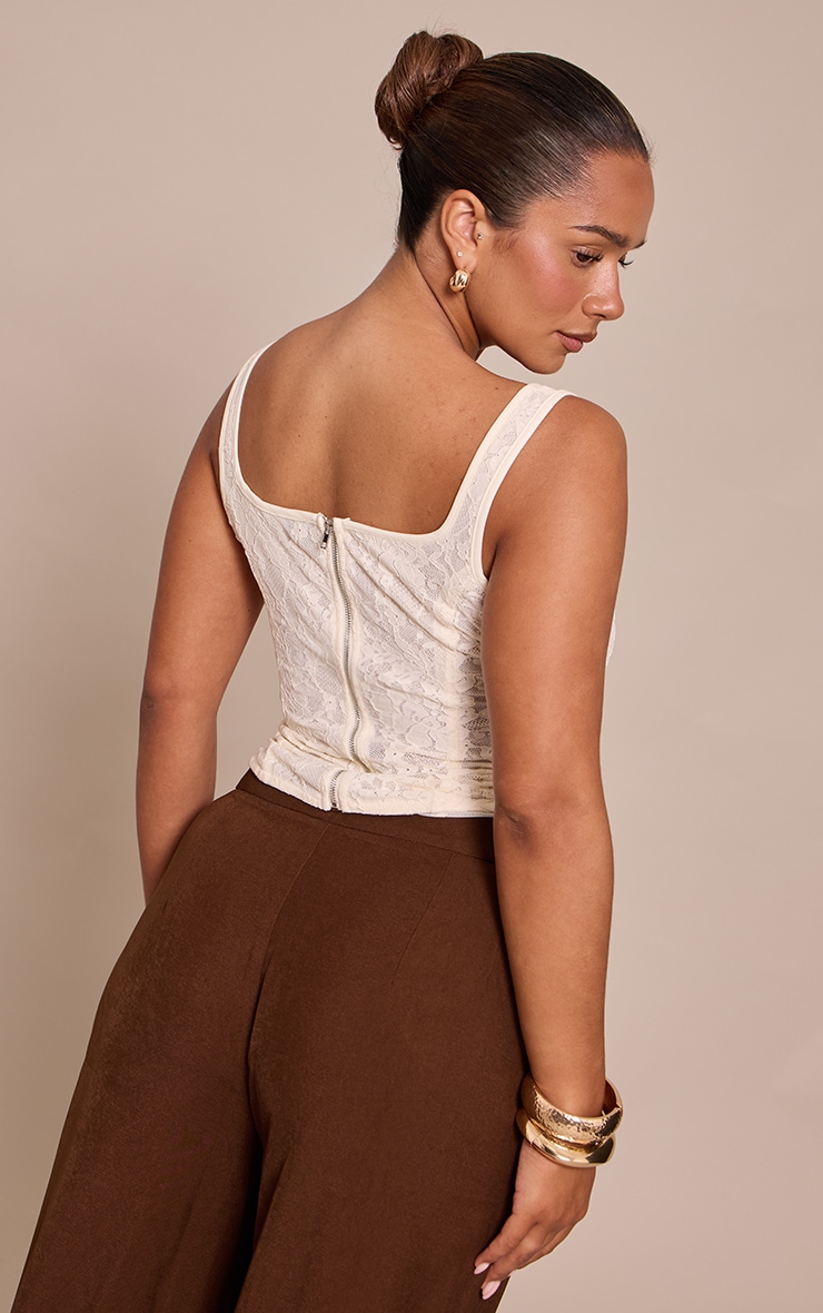 Shape CREAM LACE SQUARE NECK LONGLINE CORSET TOP image 2