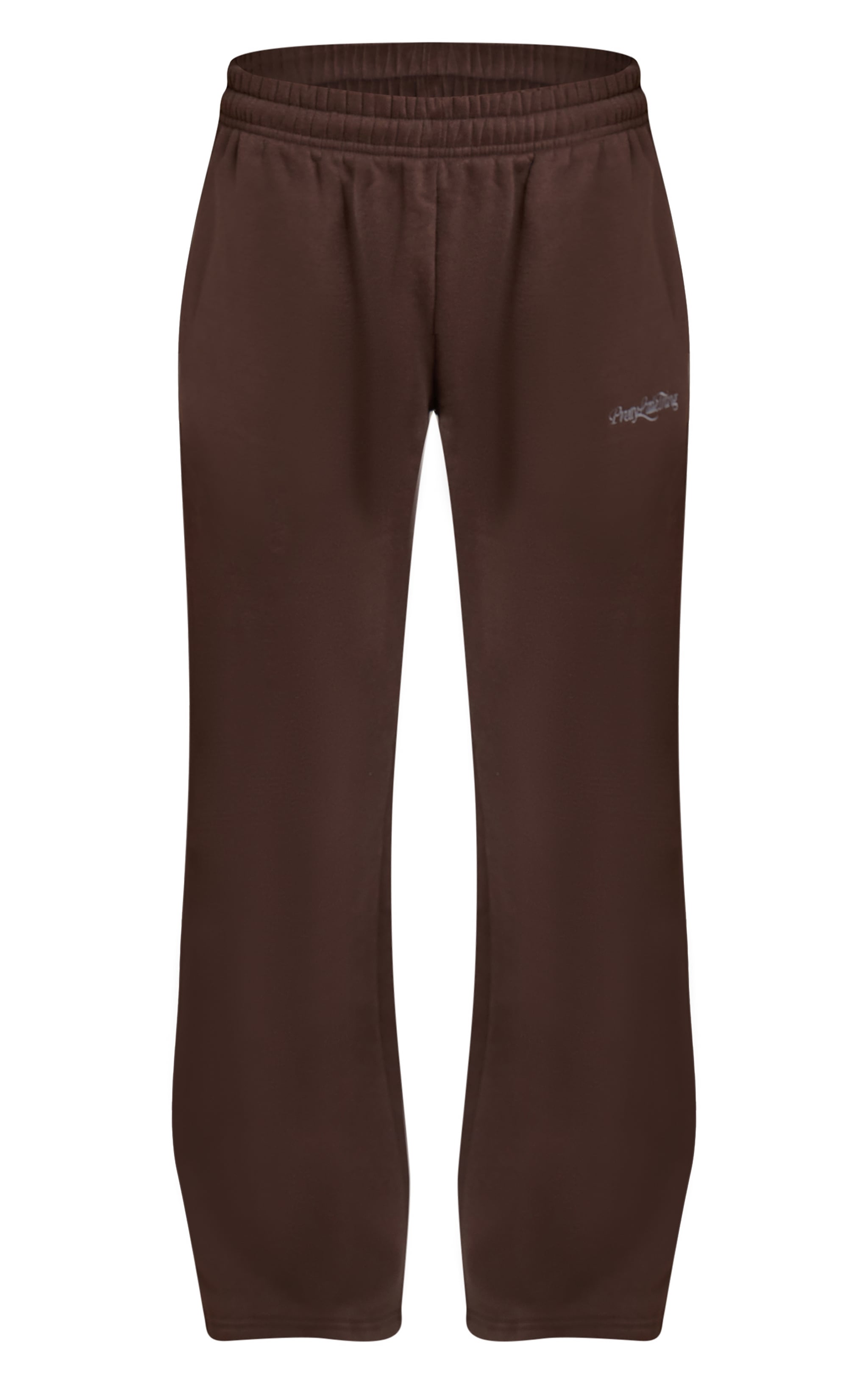 Prettylittlething Espresso Cotton Fleece Straight Leg Sweatpants image 5