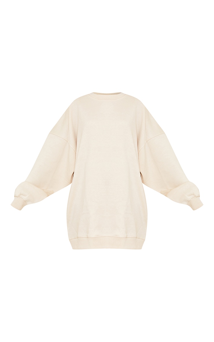 Cream Buffalo N.Y Slogan Sweat Jumper Dress image 5