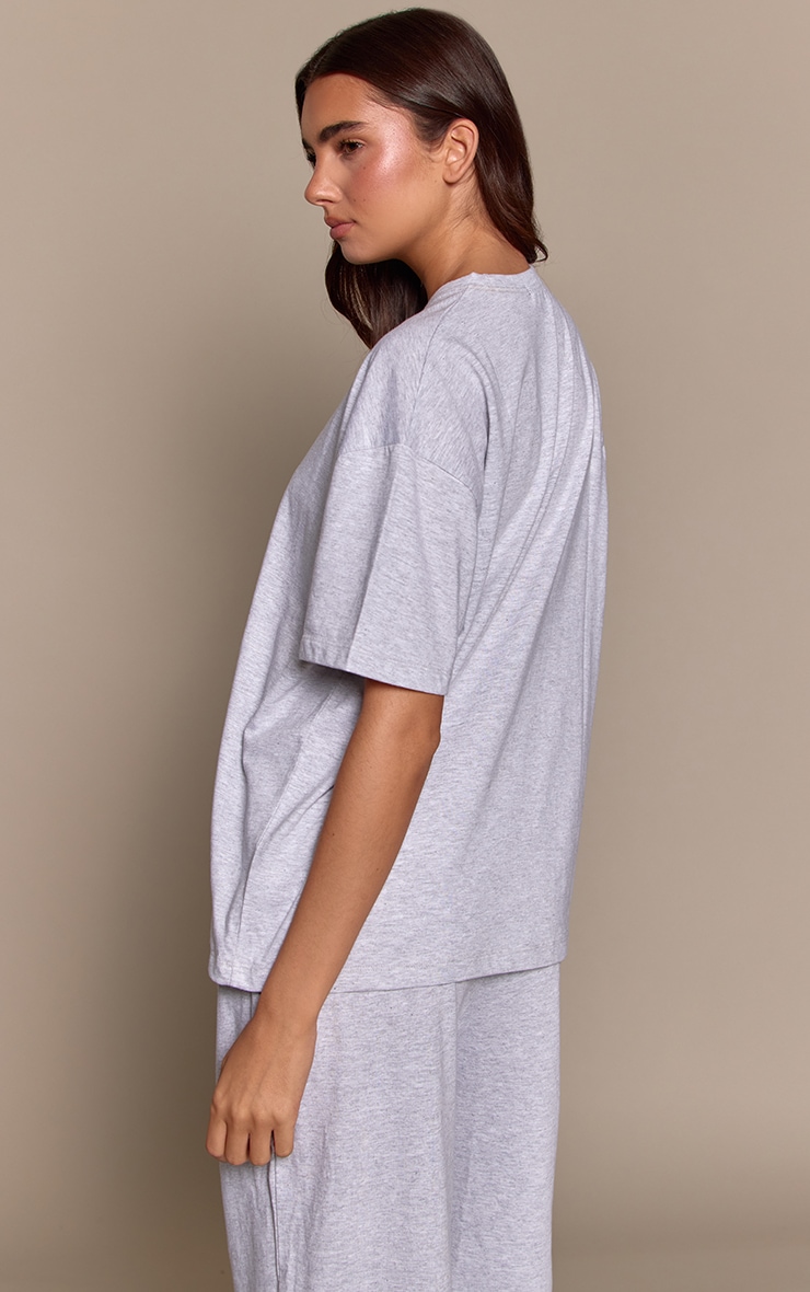 Ash Grey Short Sleeve Boxy Pyjama Top image 2