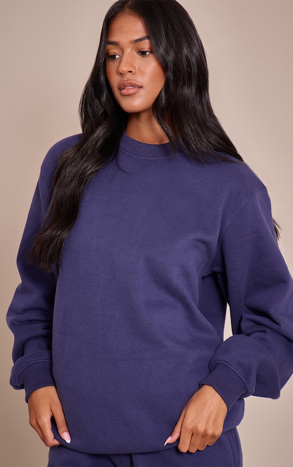 Tall Navy Oversized Crew Sweatshirt
