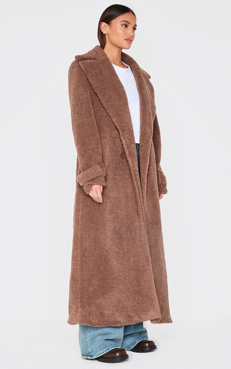 Brown Borg Double Breasted Maxi Coat image 3