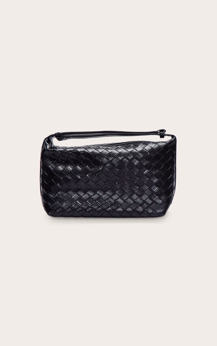 Black Weave Adjustable Handle Handbag image 4