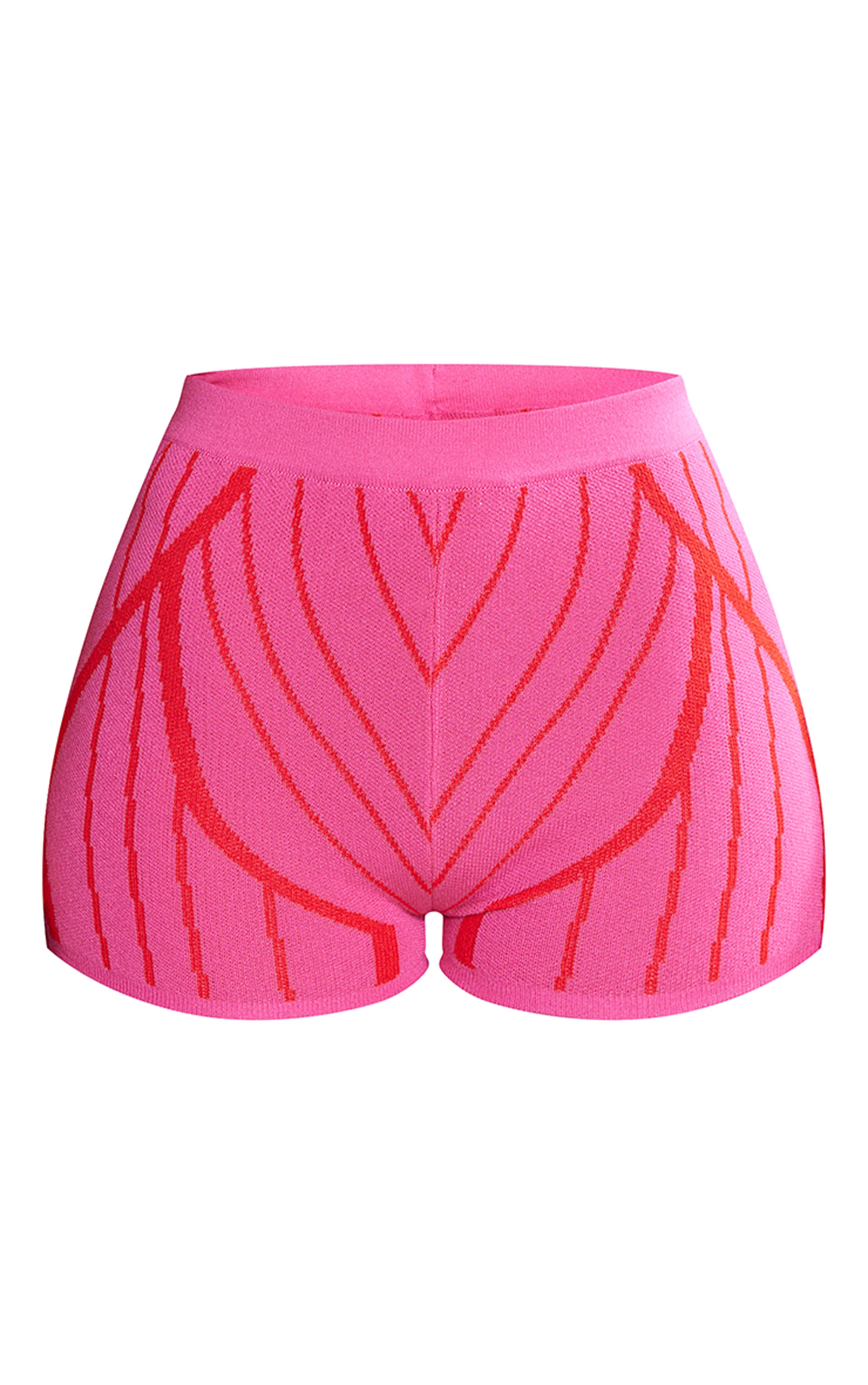 Shape Hot Pink Knit Body Printed Racer Crop Top image 1