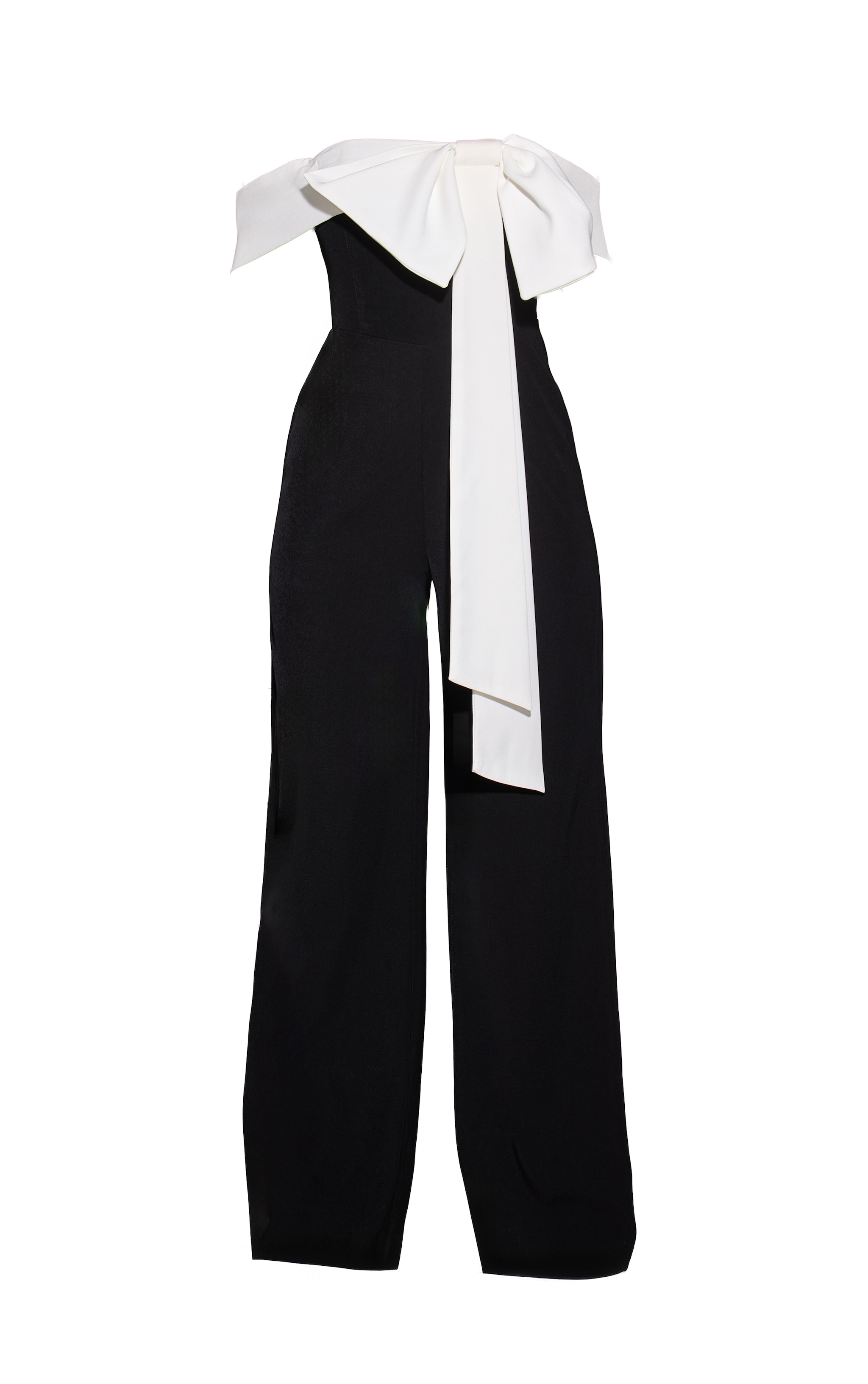 Black Woven Contrast Bow Wide Leg Jumpsuit image 5