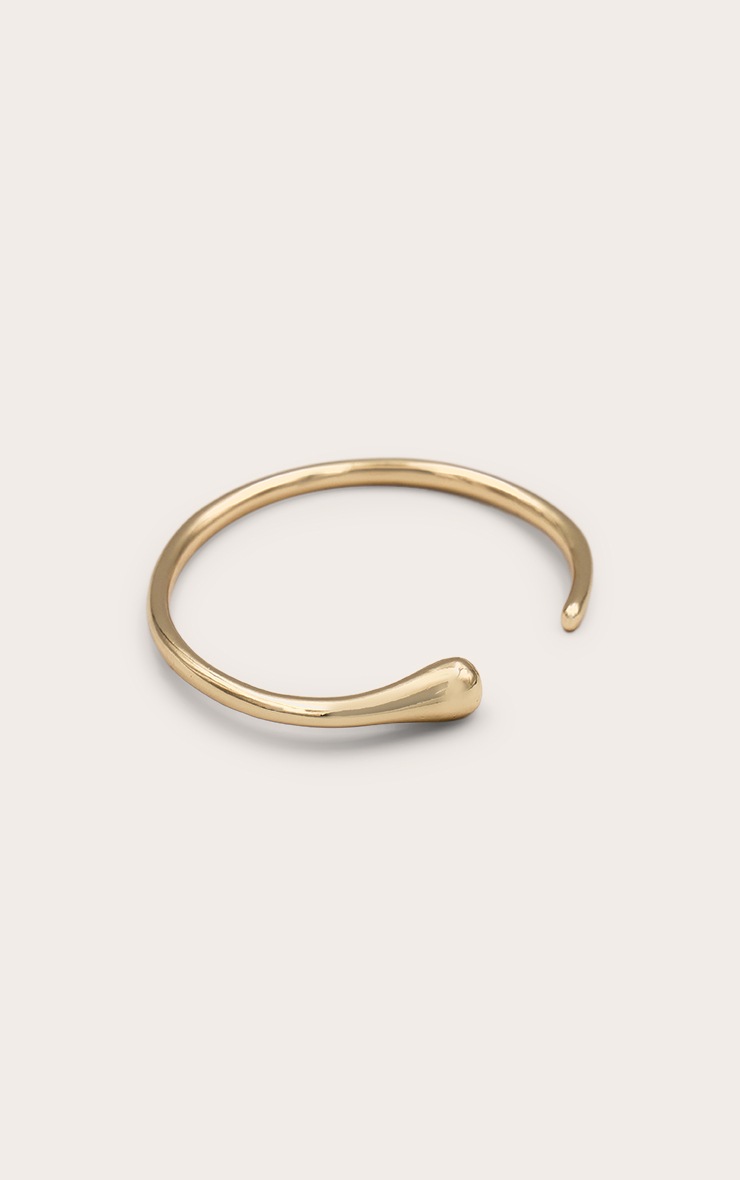 Gold Simple Smooth Curve Bangle image 2