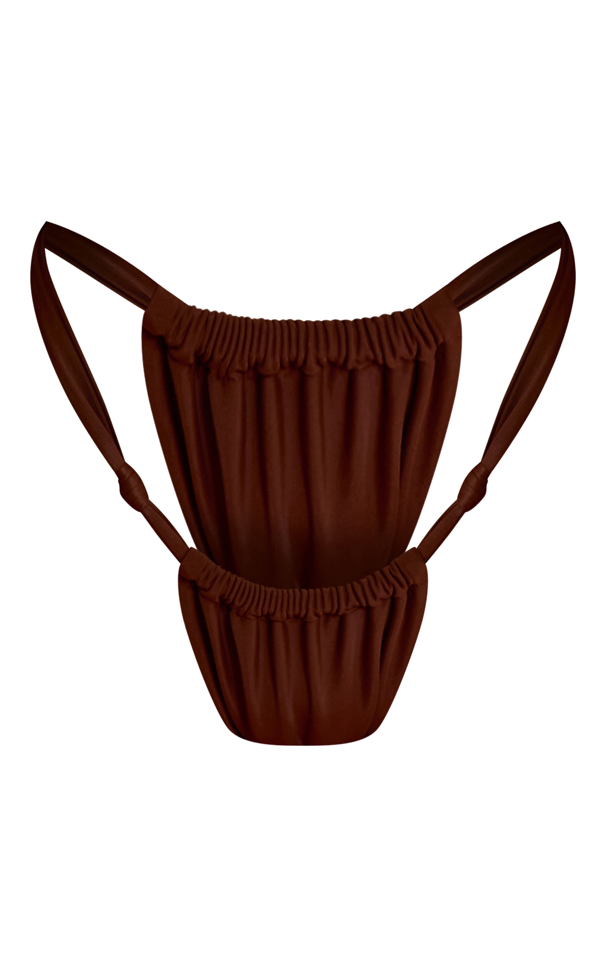 Espresso Knot Detail Ruched Tanga Bikini Bottoms image 5