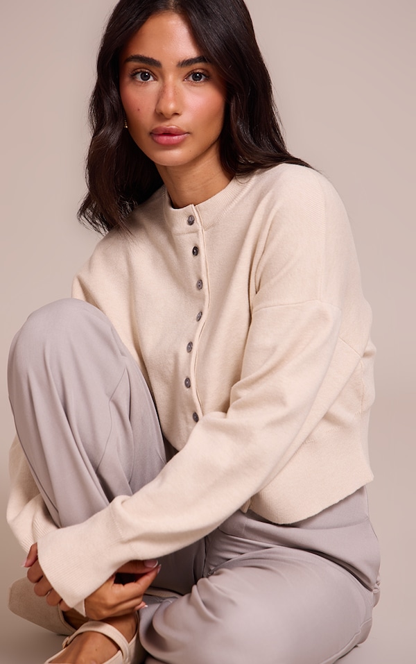 Petite Cream Compact Knit Cardigan