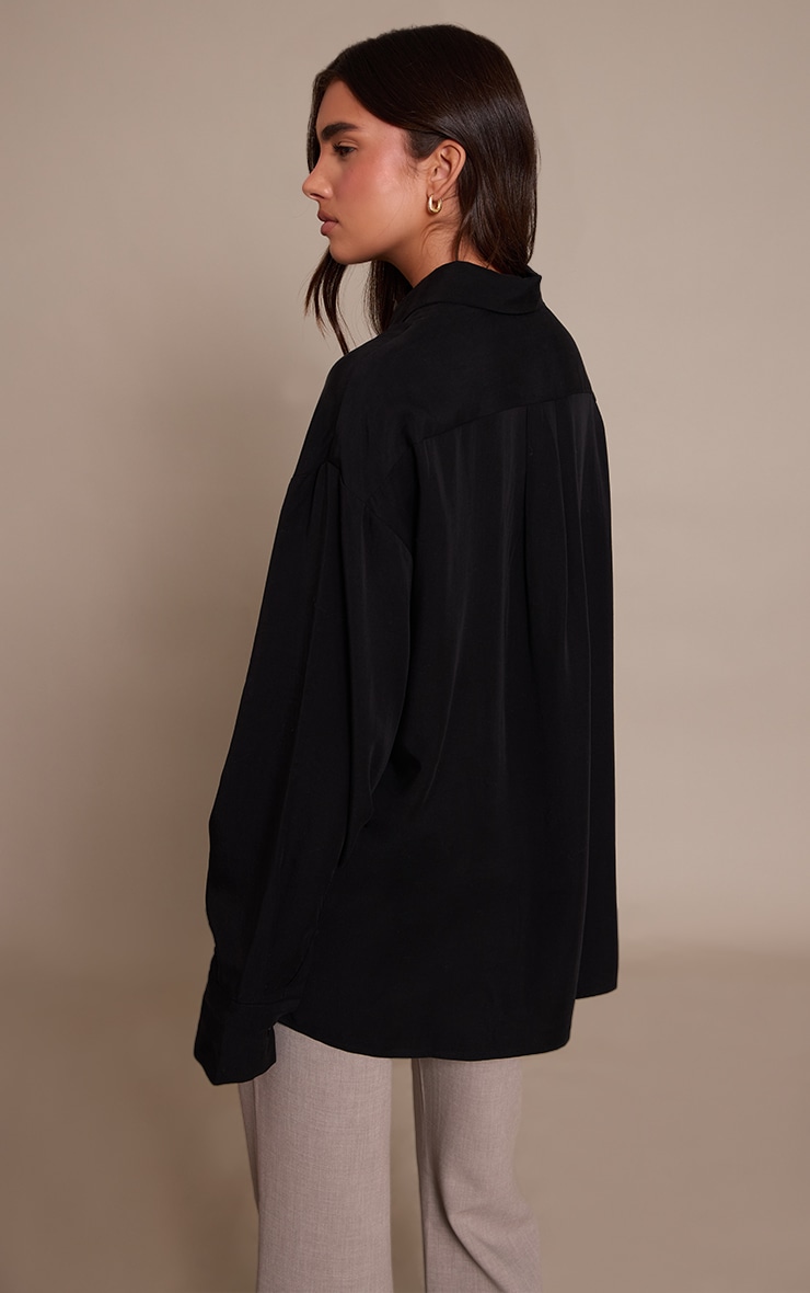 Black Tencel Oversized Shirt image 2