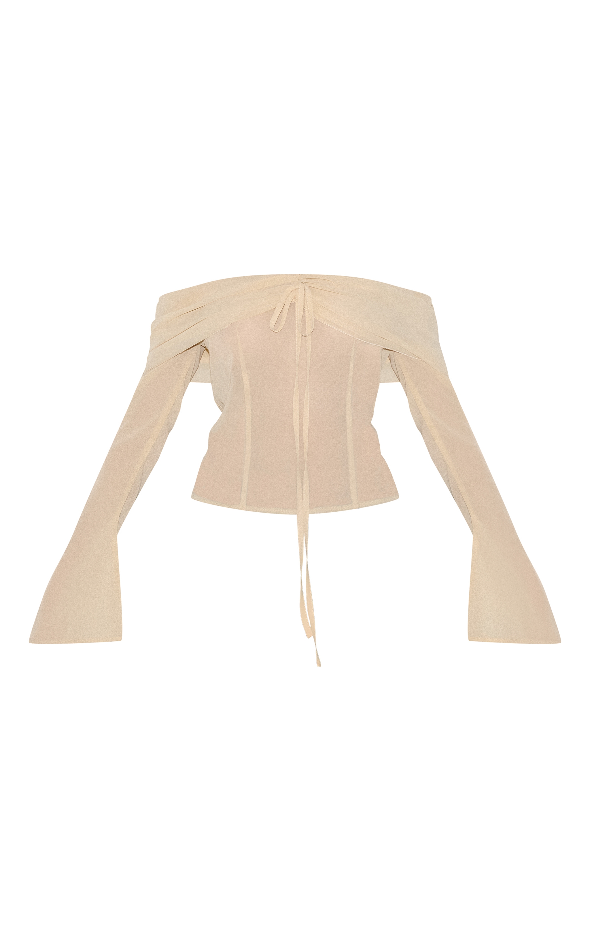 Almond Bardot Chiffon Blouse image 5