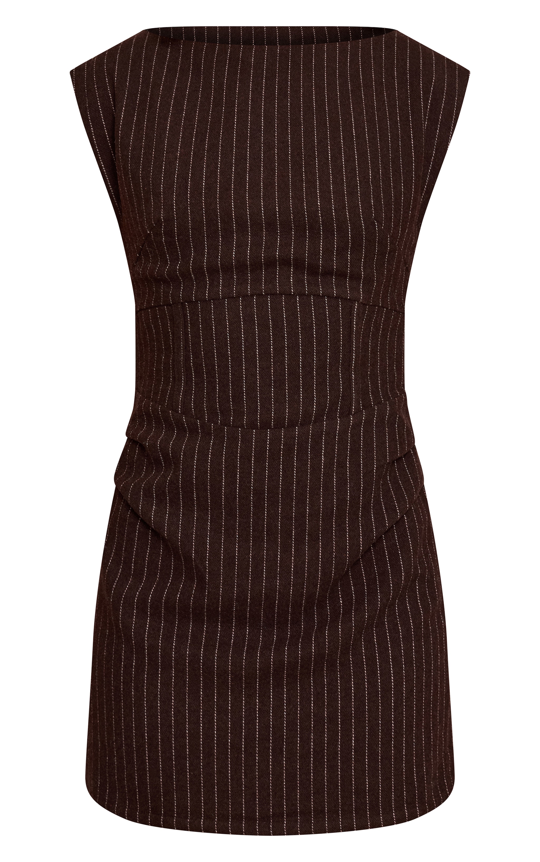 Tall Chocolate Pinstripe Ruched Bodycon Dress image 5