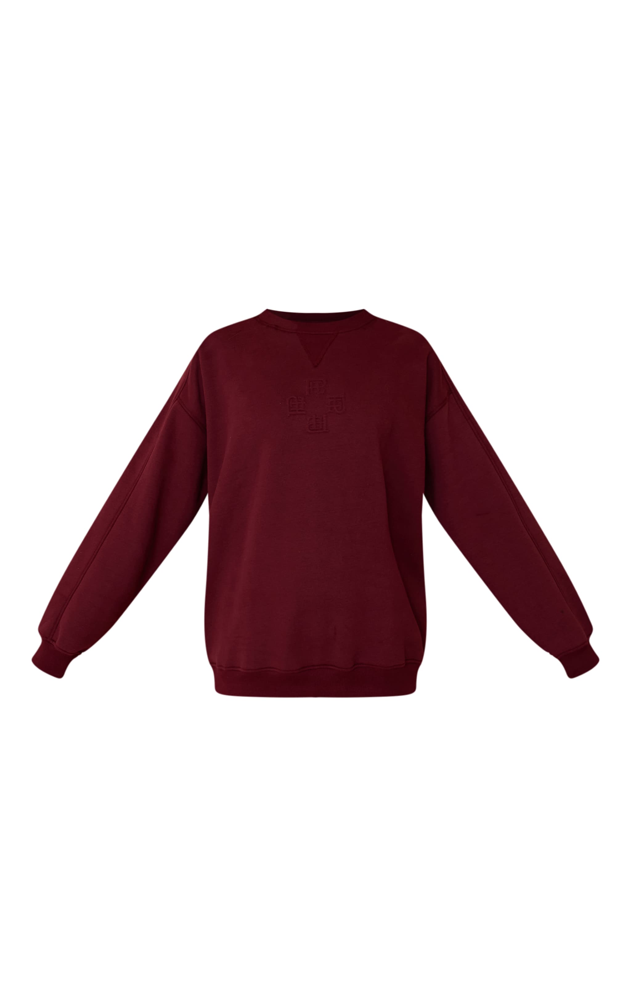 Wine PLT Embossed Crew Neck Sweatshirt image 5