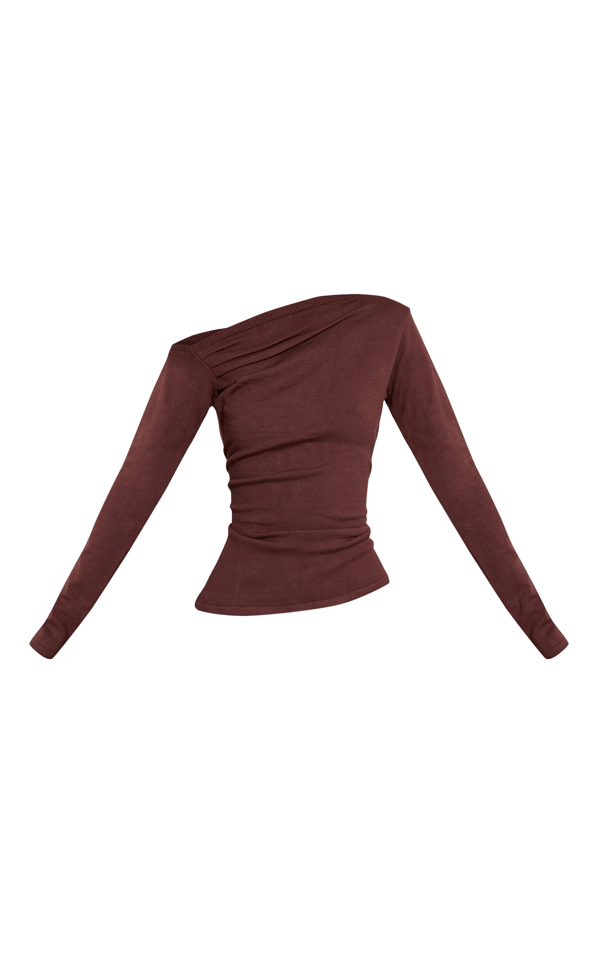 Chocolate Asymmetric Knitted Top
