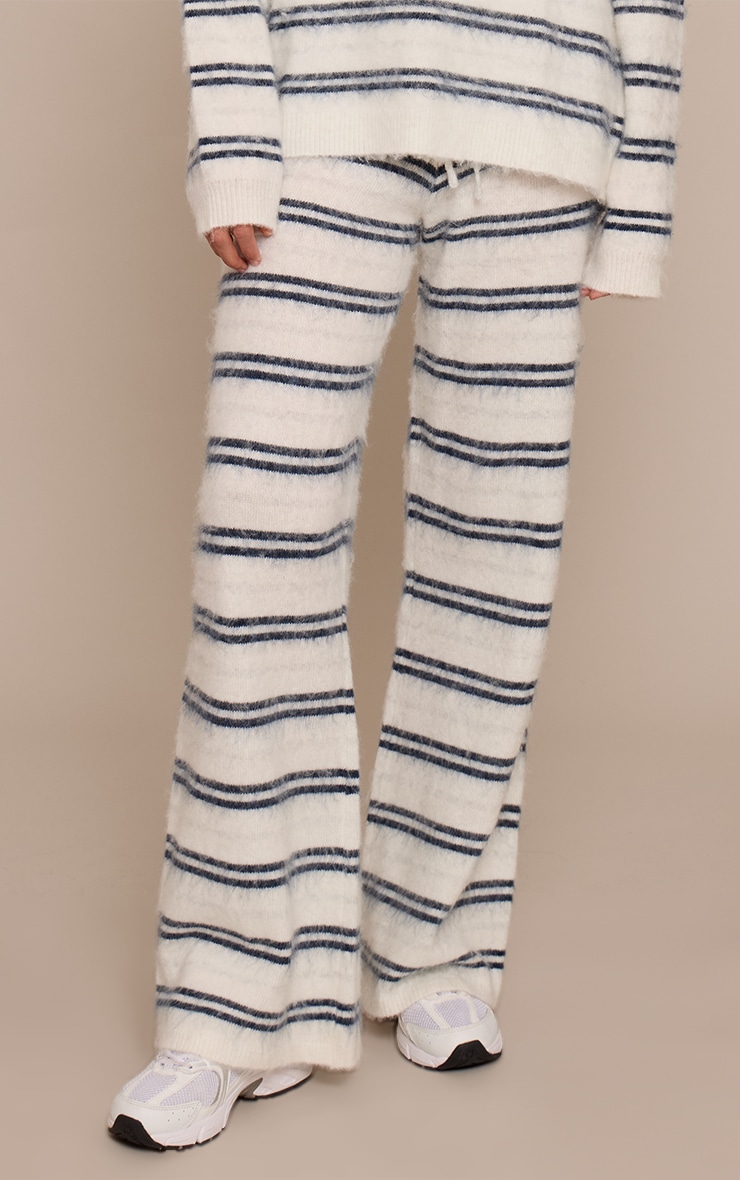 Tall Light Blue Brushed Aurora Striped Wide Leg Pants  image 2