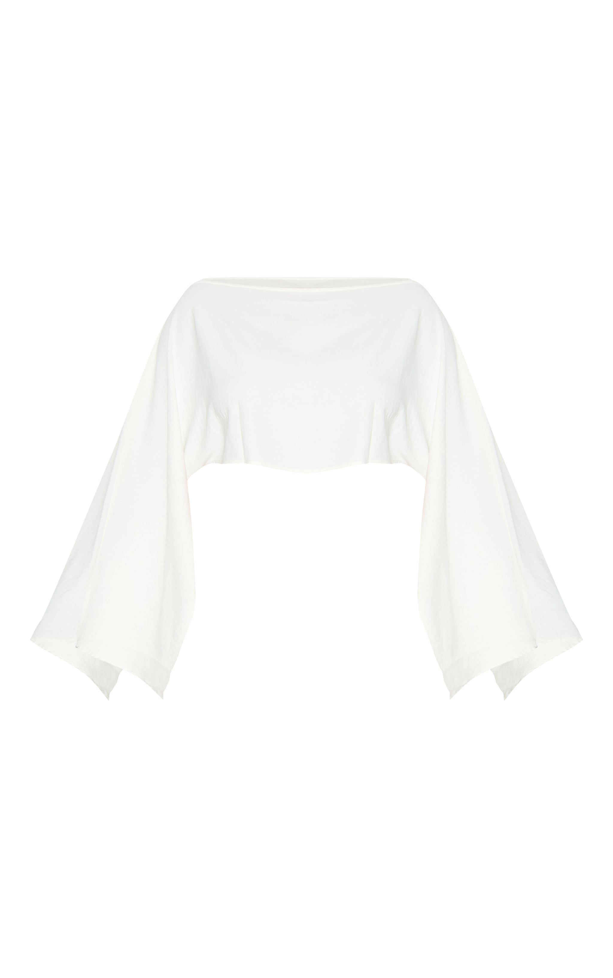 Plus Cream Floaty Woven Slash Neck Long Sleeve Top image 5