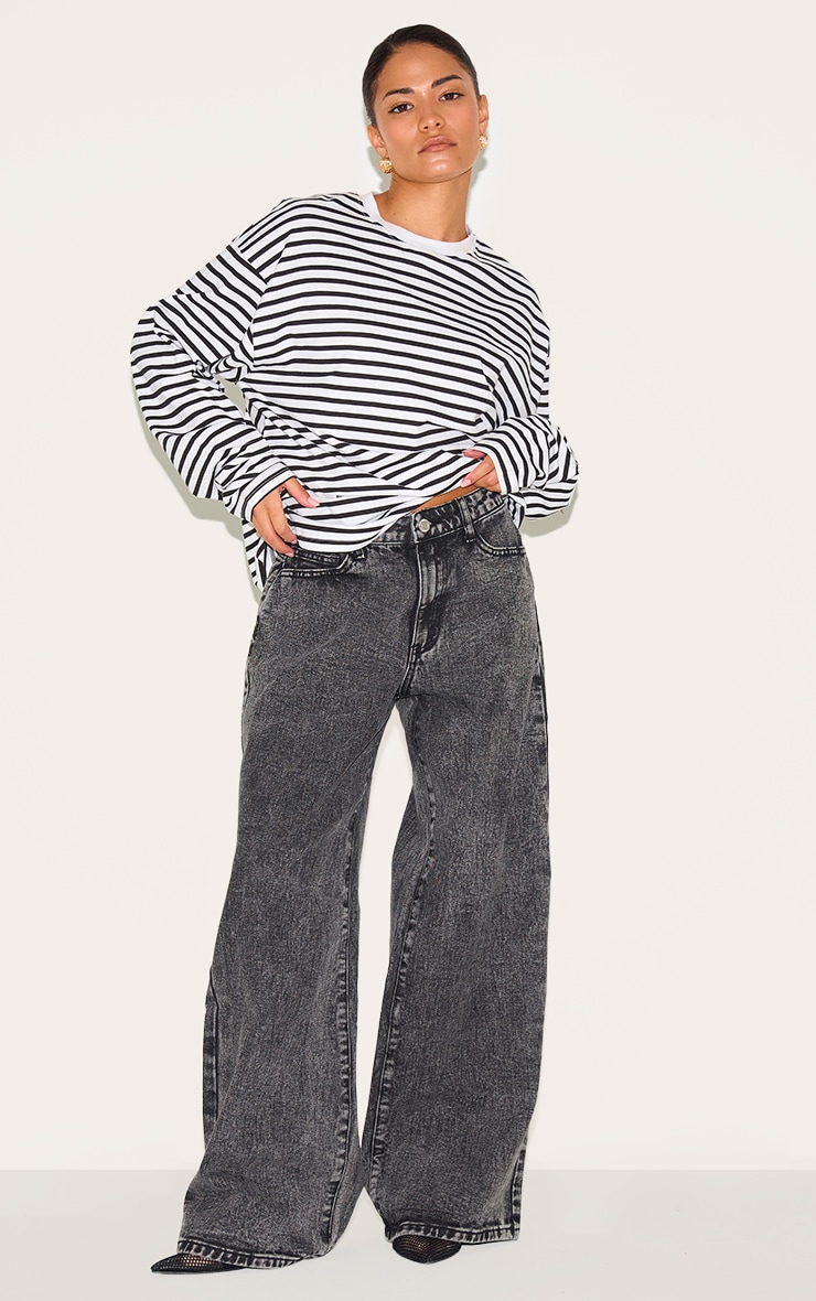 Petite Jean large gris délavé image 1