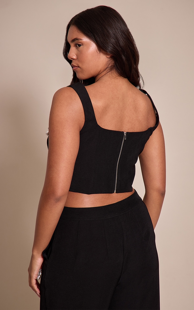 Shape Black Embellished Corset Top image 2