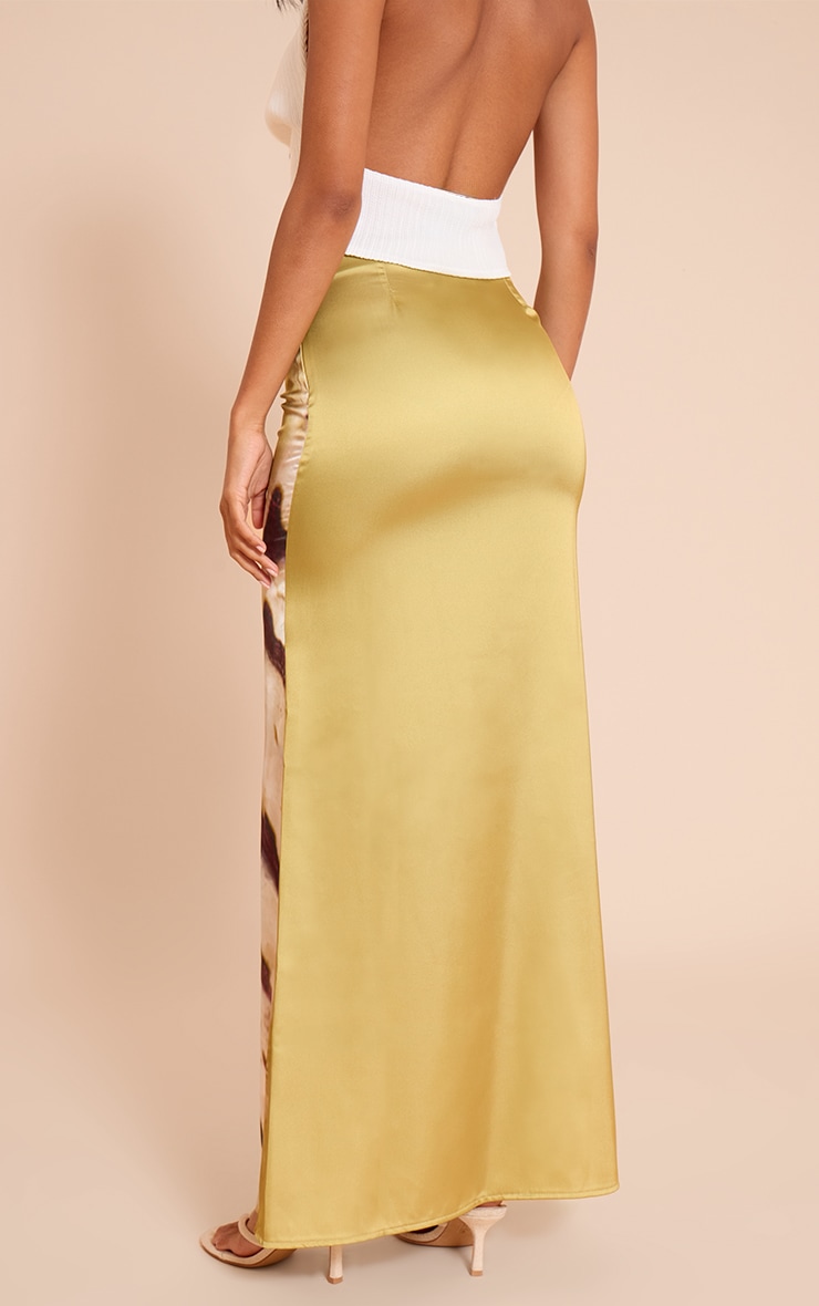 Lime Shell Print Floaty Maxi Skirt image 3