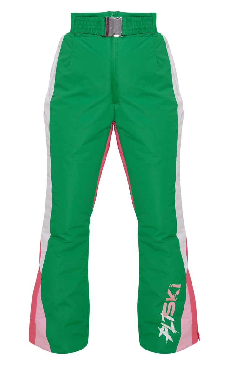 PRETTYLITTLETHING SKI Green and Pink And Flare Pants image 5